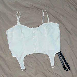 White corset crop top